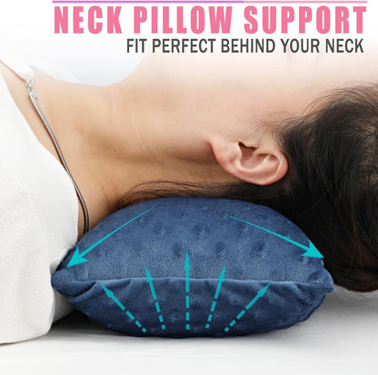 Small Neck Pillow for Recliner Chair Neck Support Pillows Pain Relief Plump Adjustable Filling Nap Airplane Sleeping Little Cushion Minky Dot Dark Gray