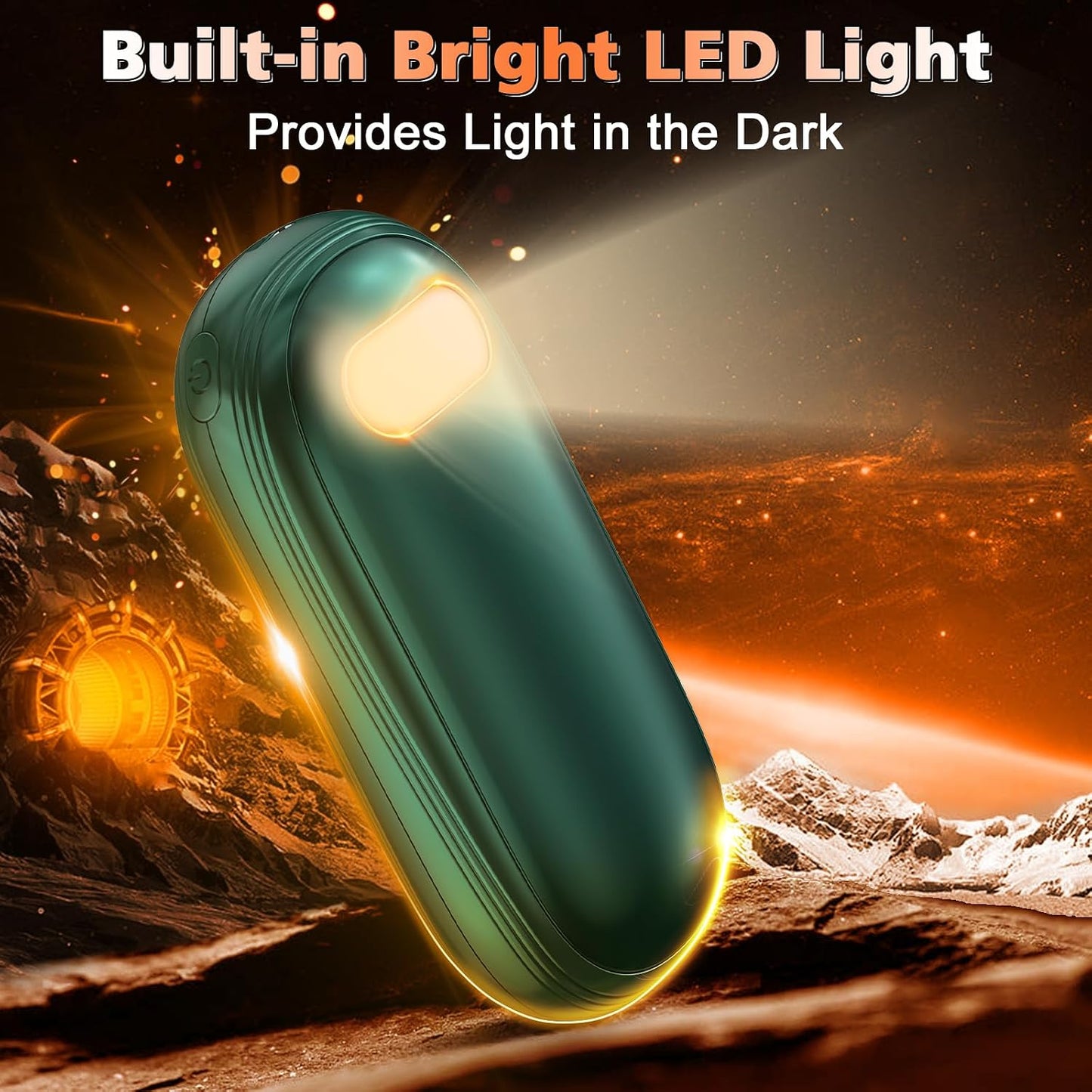 Hand Warmers Rechargeable - Electric Hand Warmers 2 Pack with Dual-Sided Heating for 15Hrs Warmth, LED Display & Flashlight, Hunting Essentials, Gifts for Christmas Man Women Raynauds Golf
