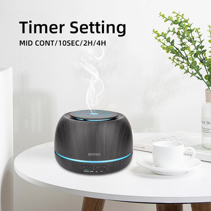 SEEDSEEL 300ML Essential Oil Diffuser,Ultrasonic Aromatherapy Diffuser, 7-Color Gradient Lights, Remote Control, 8 Hours Run Time, Suitable for Home,Office