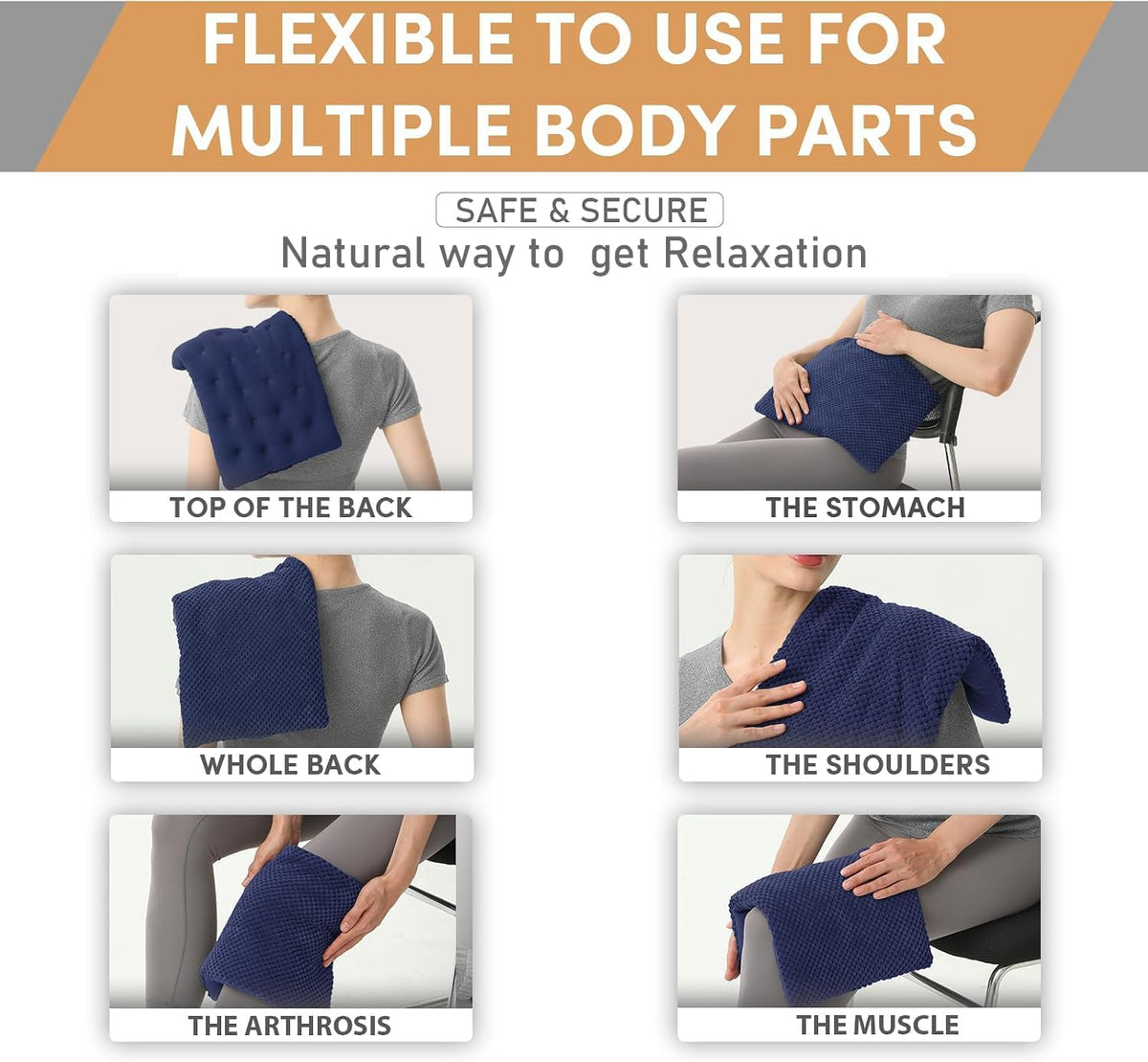 UNCN Wide Microwave Heating Pad with Washable Cover 9.5 x 16in Microwavable