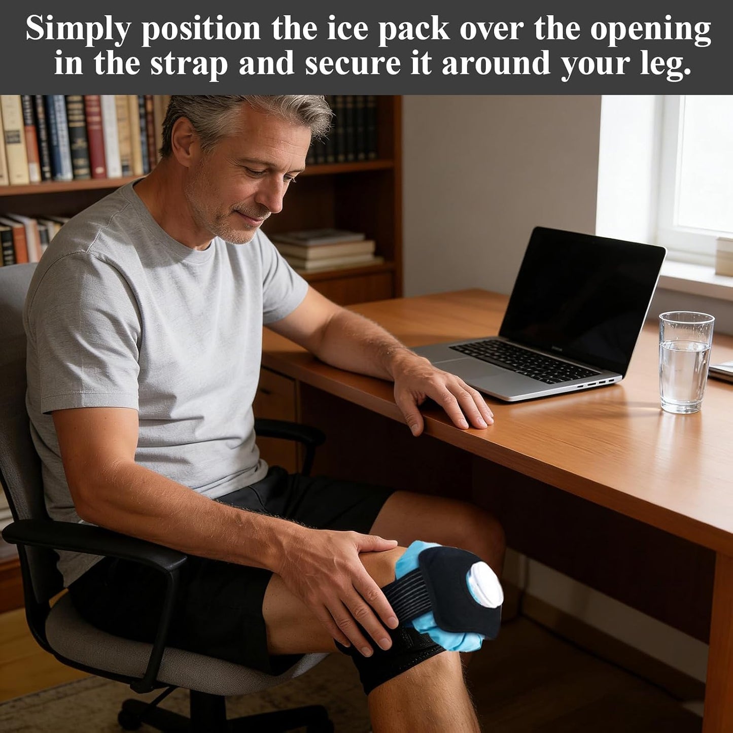 Ice Pack Wrap Strap,Extended Adjustable Ice Pack Support Wrap Band, Multipurpose Elastic Ice Bag Wrap Band Ice Belt for Wrists, Arms, Waists, Knees Cold Pack, 41"