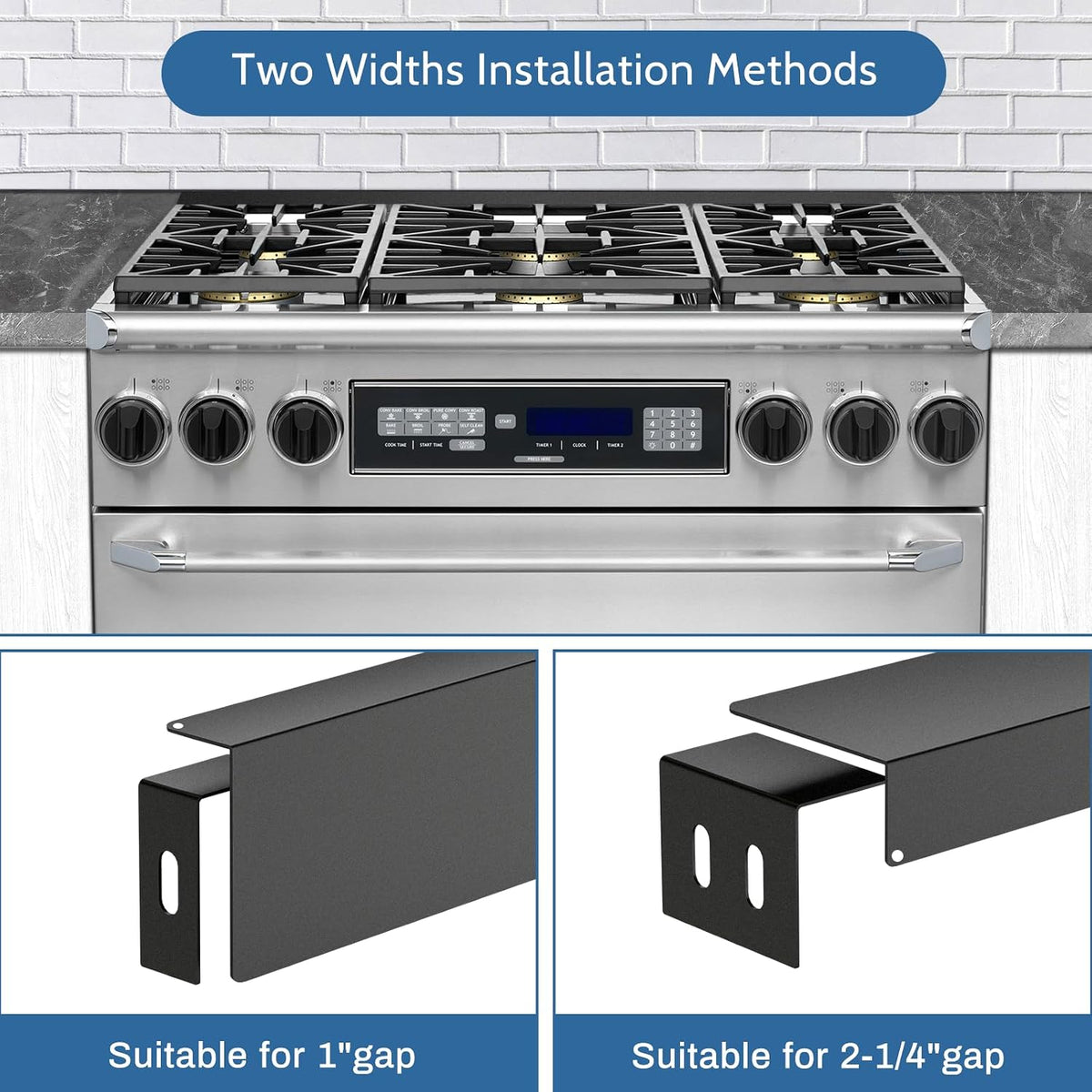 30" Slide-in Range Rear Filler Kit with 2PCS Silicone Stove Gap Covers