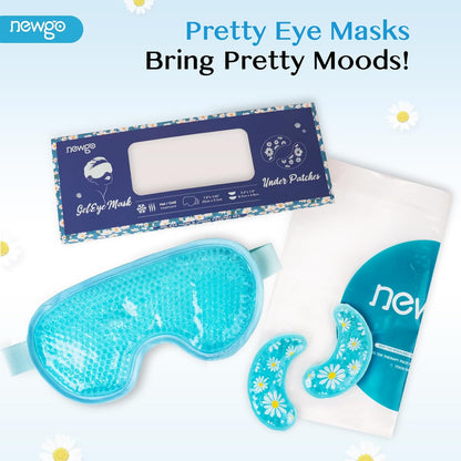 NEWGO Cooling Gel Eye Mask - Reusable Cold Pack for Puffy Eyes, Dark Circles, Migraine, Stress Relief - Purple With Soft Plush Backing