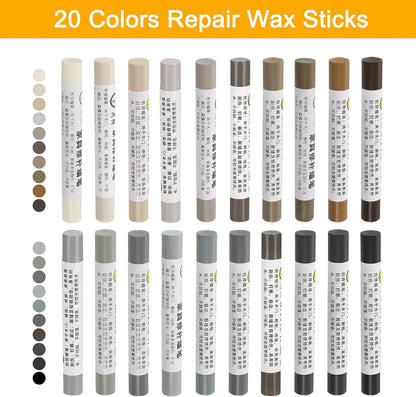 uxcell Furniture Repair Wax Crayons Kit, 20Pcs - Wood Filler Stick, Touch Up Furniture Markers - for Scratches Holes Tables Desks Wooden Floor Laminate Covers, Gray Series