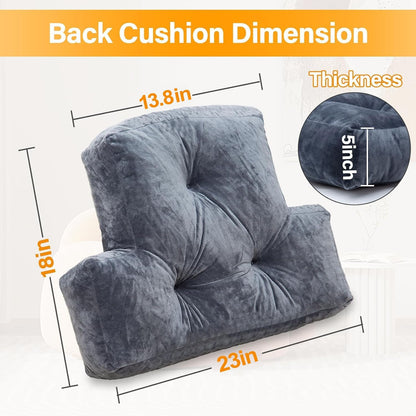 1 MIDDLE ONE Back Pillow for Chair, Memory Foam Lumbar Pillow for Back Support, Back Rest Cushion for Office, Sofa, Couch Sitting, Recliner, Bed and Lower Back Pain (Grey)
