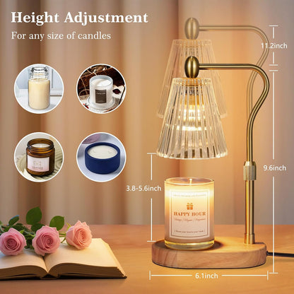 Imenlox Candle Warmer Lamp, with Timer & Dimmer, Adjustable Height, Christmas Birthday Mothers Day Gifts for Women Mom Her, House Warming New Home Thanksgiving Décor (Amber)