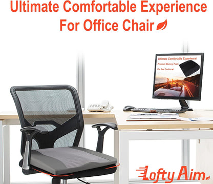 Lofty Aim Car Seat Cushion, Memory Foam Car Seat Cushions for Long Driving | Comfy Car Seat Pillow for Pain Relief, Driver Seat Cushion Adds Height, Butt Cushion for Car, Truck, Office Chair, Black