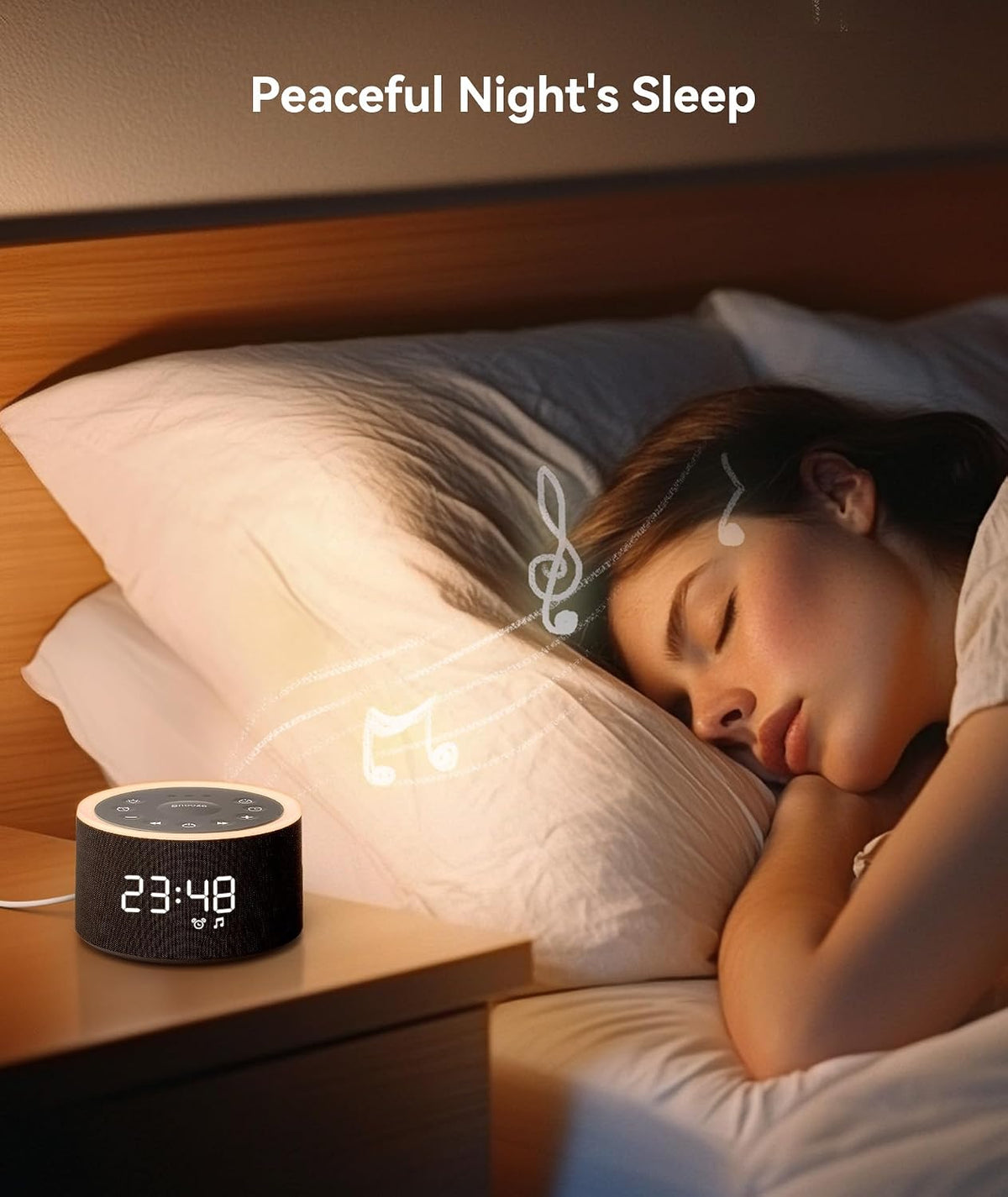 Dreamegg D1+ Sound Machine Alarm Clock, 29 Soothing Sounds with Night Light