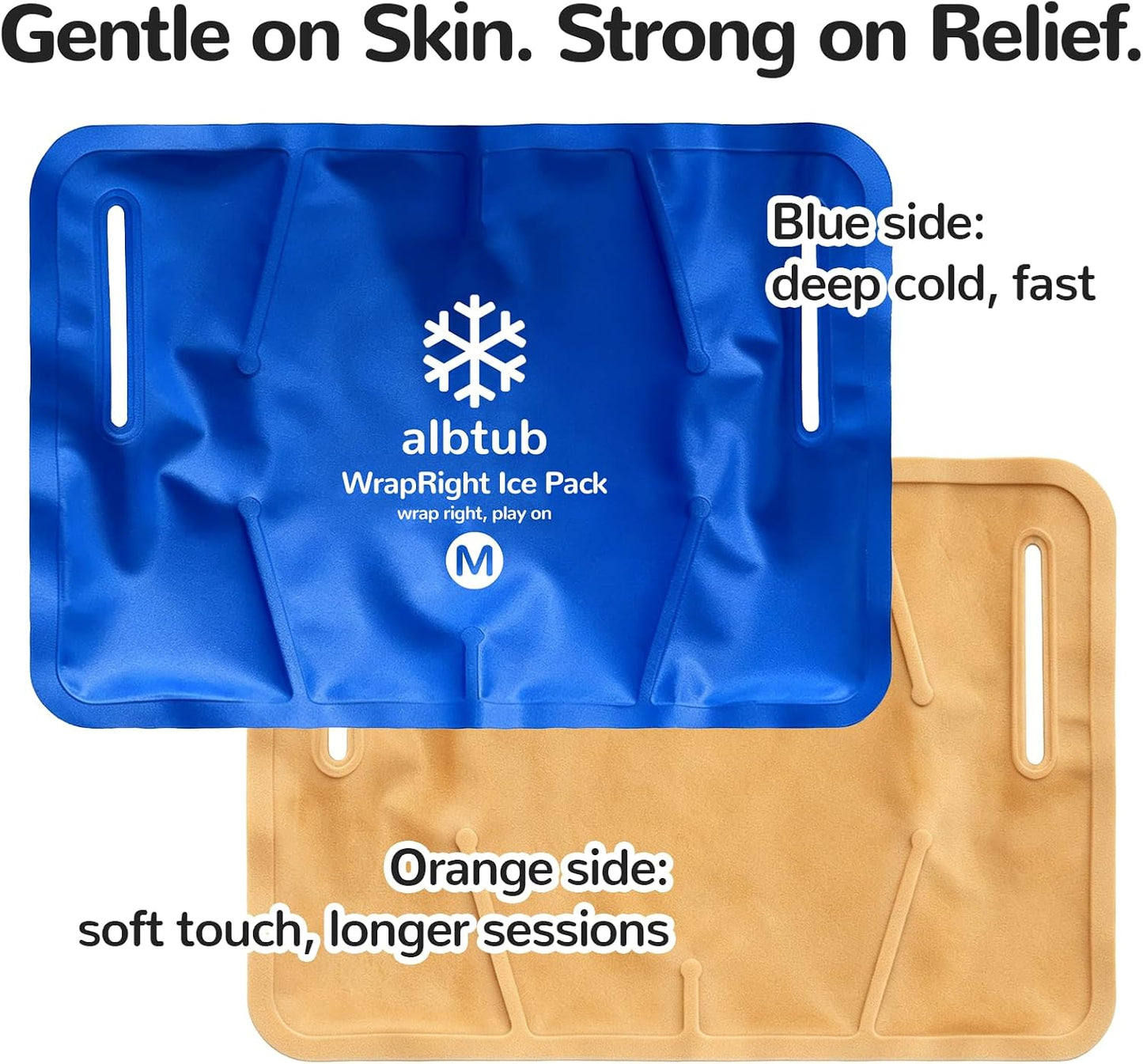 WrapRight Large Ice Pack for Injuries Reusable with Bandage for Knee | Hands-free Cold Therapy, 10"×16" L-Size for Ankle, Leg, Shoulder, Back, Flexible Gel, Dual-sided for Sensitive Skin