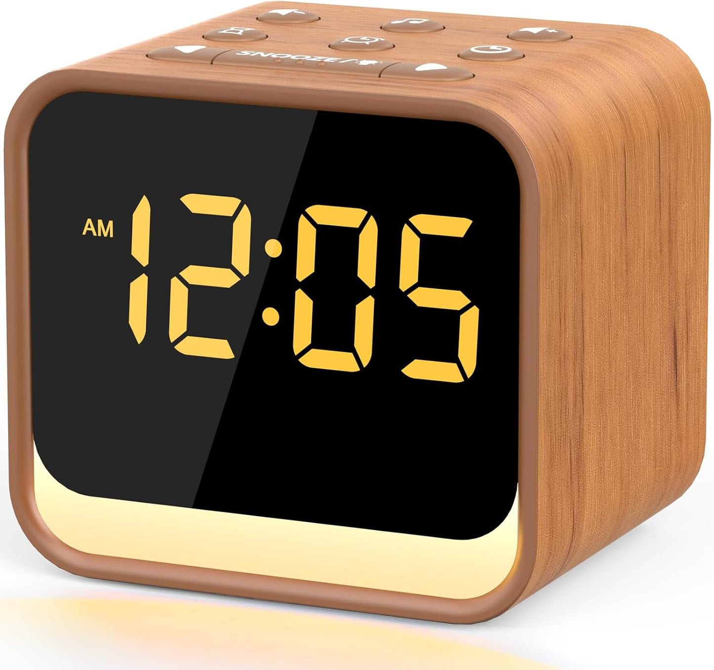 Housbay Wooden Sound Machine Alarm Clock for Bedrooms - Gentle Wake-Up with Birdsong, White Noise for Sleeping, Small Digital Clock for Phone-Free Routine
