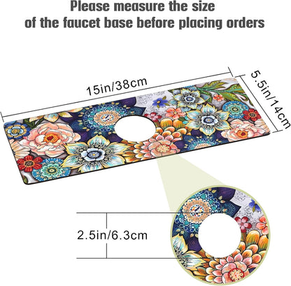 Sink Faucet Absorbing Mat, 2 Pack Drying Mat Around Faucet Sink Splash Guard Behind Faucet Sinkmat For Kitchen Bathroom Island Rv 24 * 5.5 Inch (60 * 14 cm)