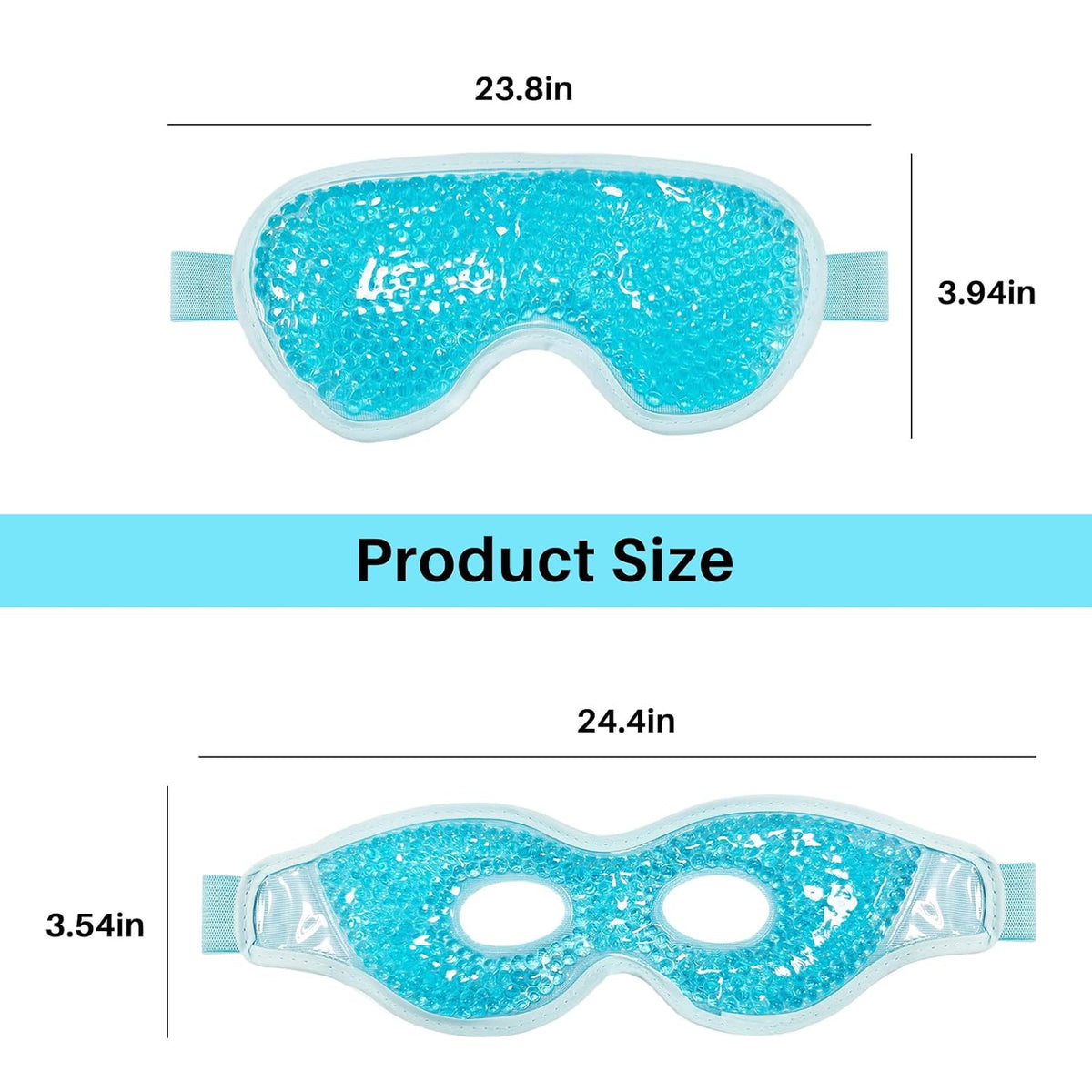 Cooling Eye Mask with Gel Bead 2 Pack Gel Eye Mask Cold Eye Mask for Relaxtion,Puffy Eyes Reusable Cold & Warm Compress for Puffiness,Dry Eyes,Headaches,Migraines,Stress Relief,Post Surgery