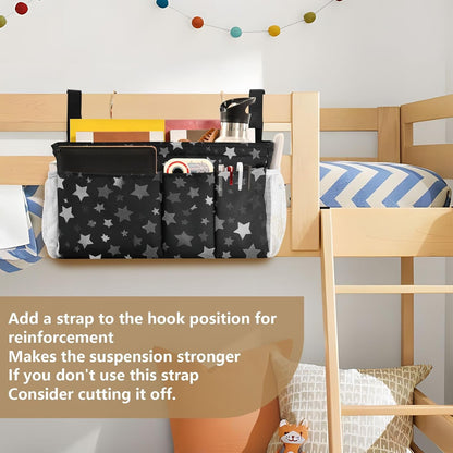 Bedside Caddy Hanging Bunk Bed Caddy Bed Organizer Hanging Pocket with 2 Hooks Bedside Storage Organizer Pocket Bag Holder Checkered Light Green - Colors B