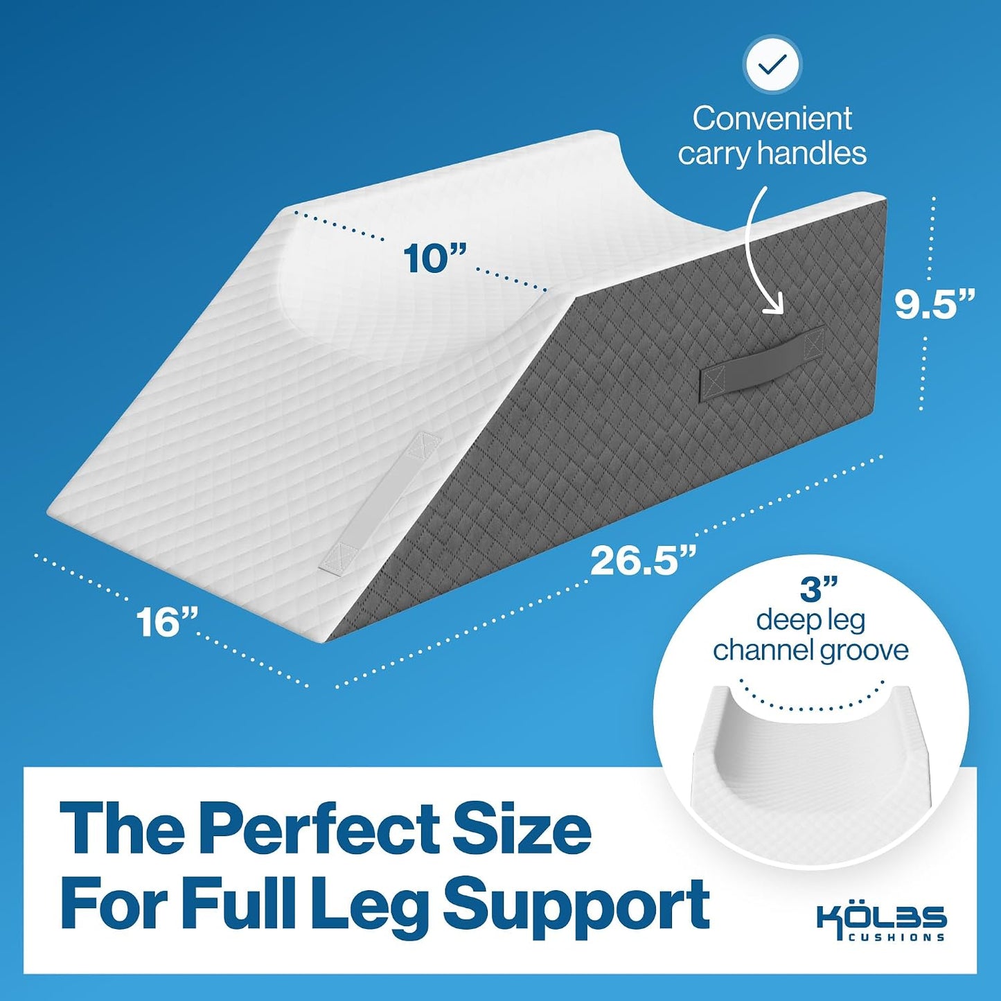 Kolbs Double Leg Elevation Pillow | Post Surgery Leg Pillow | Stylish Chic Jacquard Cover