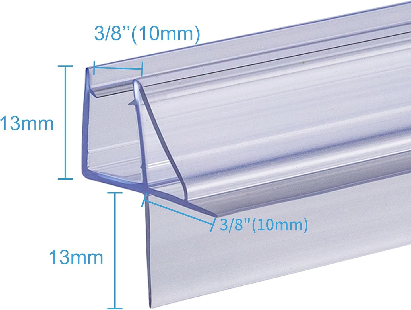 2-Pack ShowerDoor Bottom Seal 3/8" x 36" Polycarbonate Frameless Ultra Clear Shower Door Seal Strip for Glass Doors Stop Leaks and Create a Water Barrier Replacement Shower Cubicle
