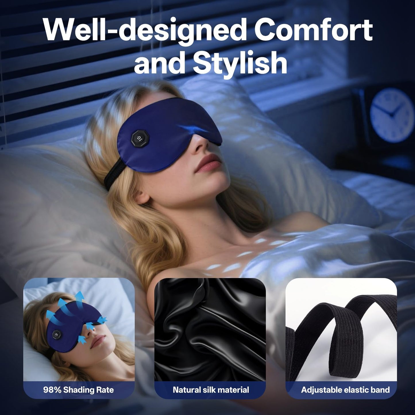 Cordless Heated Eye Mask for Dry Eyes,Electric Warm Compress for Fast Eye Relief Rechargeable USB Heat Relax Mask for Sleep