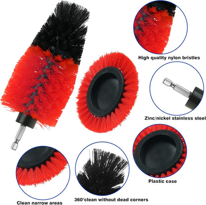 8 Pcs Drill Brush Attachment Set - Power Scrub Brush Kit | Brush Drill with Extend Long Attachmen - All Purpose Household Cleaning Brushes for Car, Grout, Floor, Tub, Bathroom