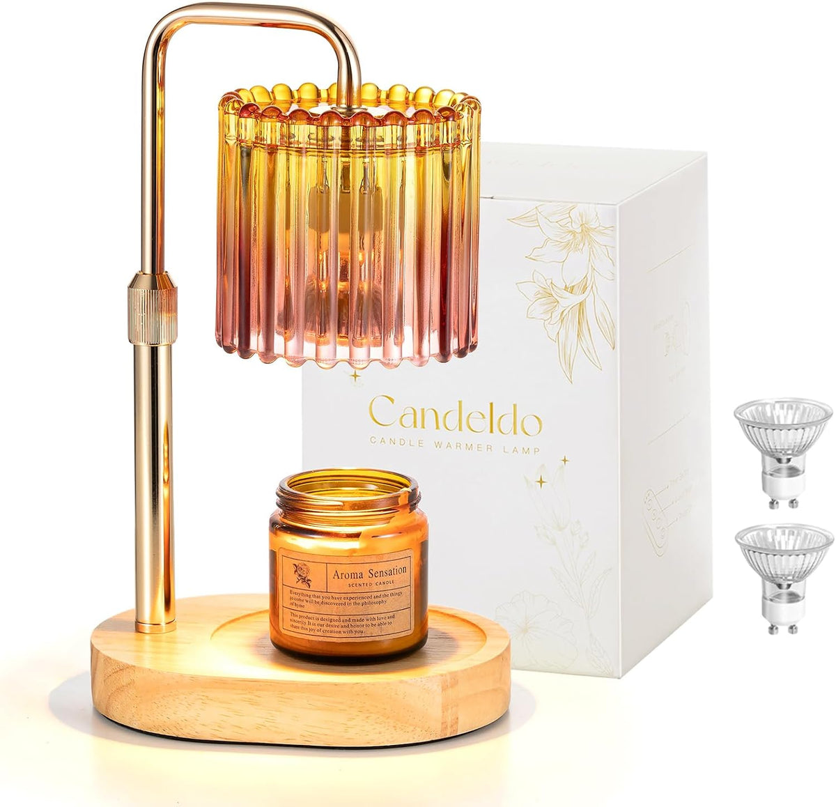 Candeldo Candle Warmer Lamp with Timer: Black Wax Melt Warmer