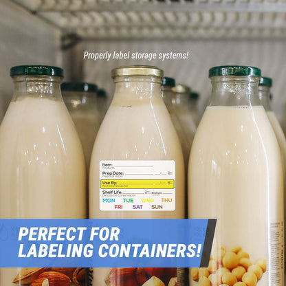 Shelf Life Food Rotation Labels, 2" x 3", 300 Count | Expiration, Use By, Best By Labels with Write-In Blanks, Freezer Storage, Containers, 1 Pack