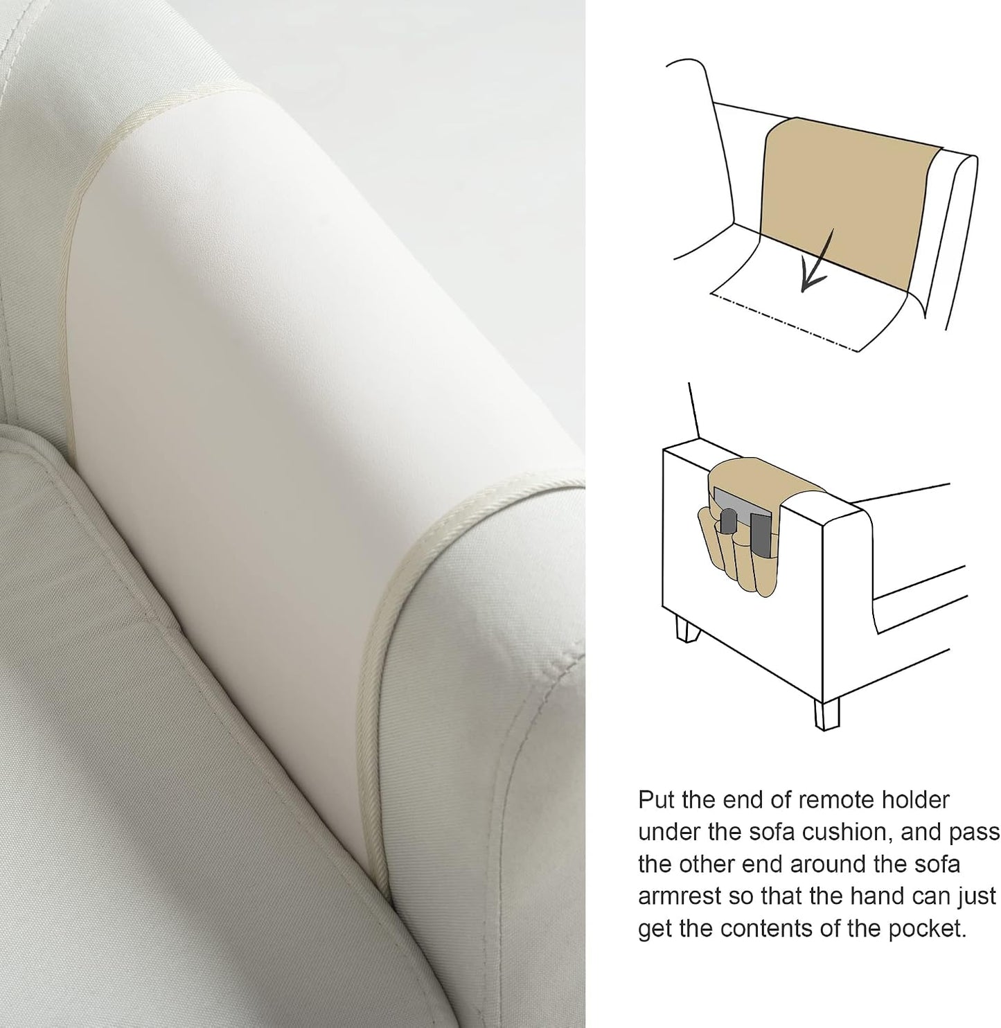 PU Leather Sofa Armrest Organizer, Armchair Magazine Holders, Waterproof Remote Holder for Recliner Couch with 1 Large Pocket, 4 Small Pockets for Magazine, Remote, Phone, Ipad, Books (brown)