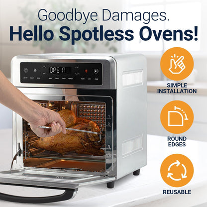 Toaster Oven Liners for Bottom of Oven (4 Pack) Reusable Non-Stick Heat Resistant Toaster Liners, Compatible with Breville, Cuisinart, Black & Decker, Dash, and More - Air Fryer Liners 12"x12" (Black)