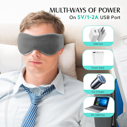 YFONG Heated Eye Mask, Warm Eye Compress Mask for Dry Eyes, Sleep Mask