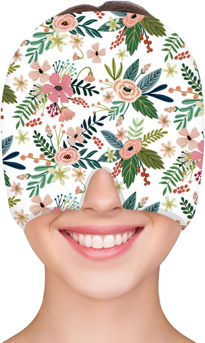 ZNÖCUETÖD Migraine Headache Relief Cap Hat Full Head ice Pack Wrap Cold Cap