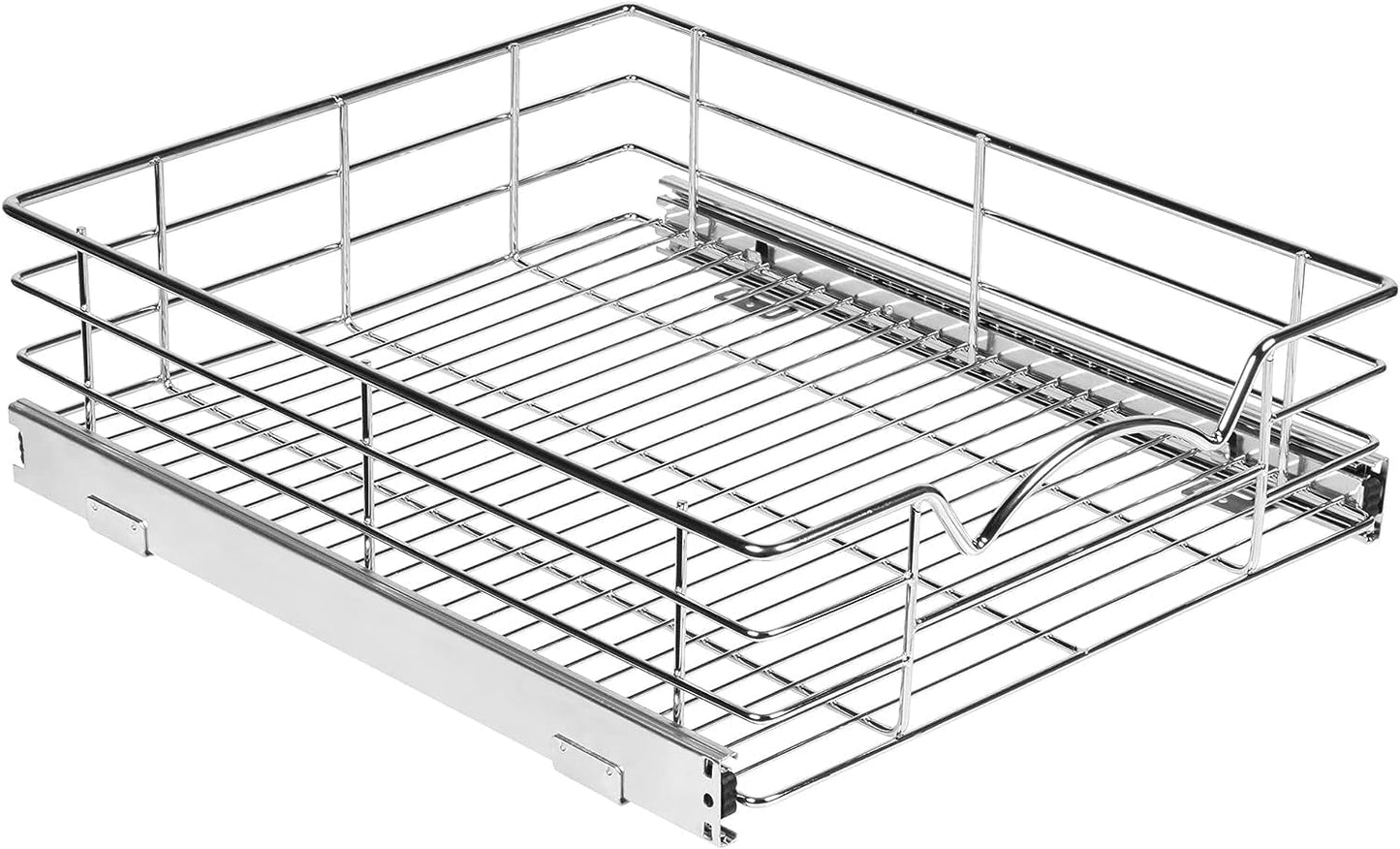 HOLDN’ STORAGE Pull Out Cabinet Organizer, Pantry Drawer, 14"W x 21"D x 5"H | Heavy-Duty Full-Extension, Roll Out Shelf for Pots, Pans & Under Sink Storage, Chrome, Require a 15.25"W Cabinet Opening