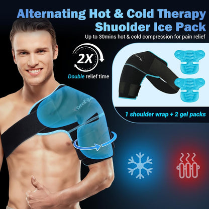 Comfytemp Shoulder Ice Pack Wrap, Shoulder Brace for Shoulders Pain Relief