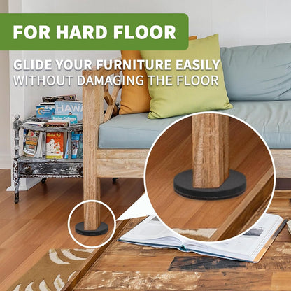 Furniture Sliders for Carpet and Hardwood, 8 PCS 3 1/2", Brown | Furniture Sliders for Hardwood Floors, Sliders for Moving Furniture, Furniture Movers Sliders, Combo Pack, Square