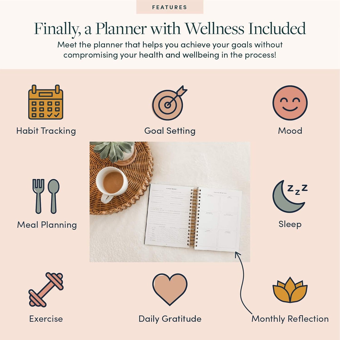 The Self-Care Planner by Simple Self - Undated 6 Month Life Planner - Daily, Monthly, Weekly - Focus on Wellness, Productivity, Achieving Goals, and Happiness (Abstract, Daily Edition: 13-Weeks)