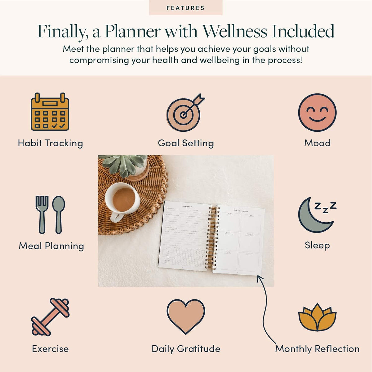 The Self-Care Planner by Simple Self - Undated 6 Month Life Planner - Daily, Monthly, Weekly - Focus on Wellness, Productivity, Achieving Goals, and Happiness (Abstract, Daily Edition: 13-Weeks)