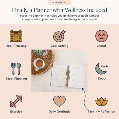 The Self-Care Planner by Simple Self - Undated 6 Month Life Planner - Daily, Monthly, Weekly - Focus on Wellness, Productivity, Achieving Goals, and Happiness (Abstract, Daily Edition: 13-Weeks)