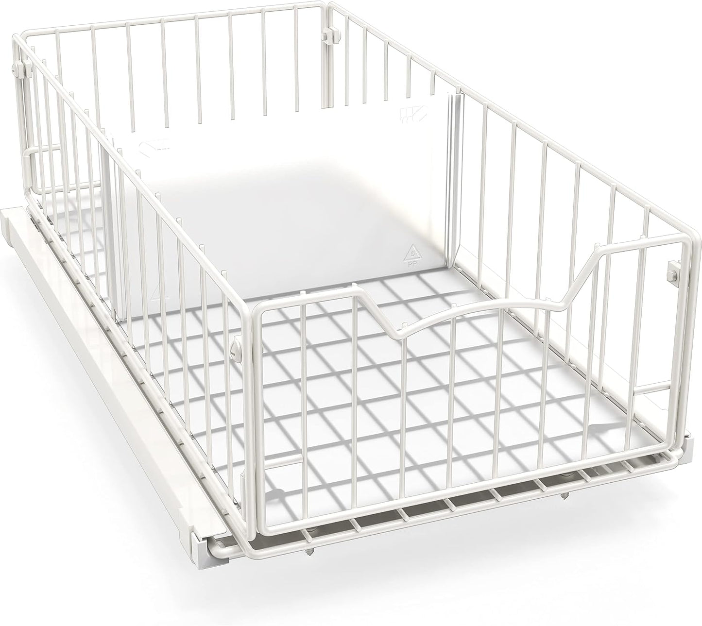 Simple Houseware Pull-Out Cabinet Sliding Basket, 17.2Dx9.7Wx5H, Chrome | Ideal for Kitchen and Bathroom Cabinet Storage Organizer, Under Sink or Pantry Organization