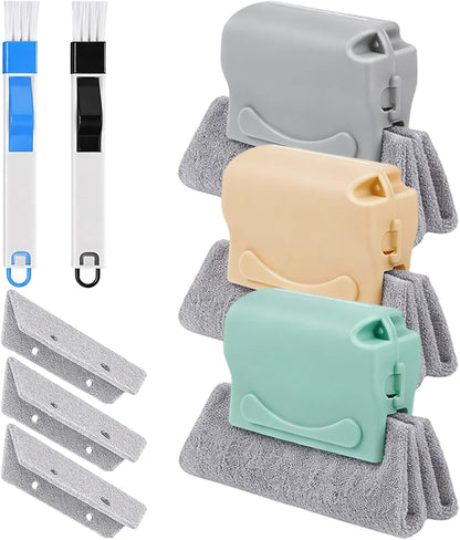 8-Piece Set with 3 Brushes and 2 Scrapers, Window Track Cleaner, Window Track Cleaning Tools for Window Sill Cleaning,Plastic Material Design for Home Maintenance