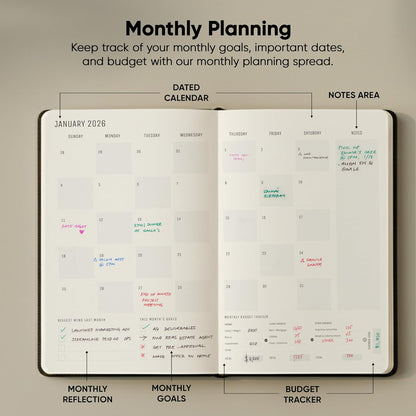 Dated, 2026 Planner, 5.8” x 8.3” - The #1 Productivity Planner to Achieve Your 2026 Goals - Planner 2026-2027 by PRODUCTIVITY STORE (A5, GREY)