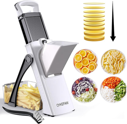 Safe Mandoline Slicer for Kitchen, Potato Slicer for Chips,Vegetable Cutter | Potato Slicer for Chips, 6 in 1 Vegetable slicer with Thickness Adjuster, Faster Kitchen Slicer for Meal Prep (Only Slice)