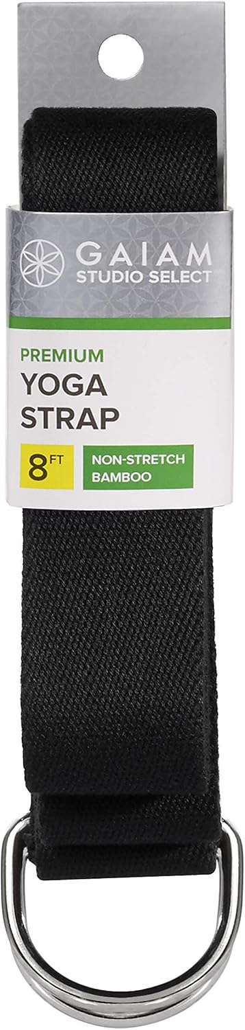 Gaiam Yoga Strap Premium Athletic Stretch Band with Adjustable Metal D-Ring Buckle Loop | Exercise & Fitness Stretching for Yoga, Pilates, Physical Therapy, Dance, Gym Workouts