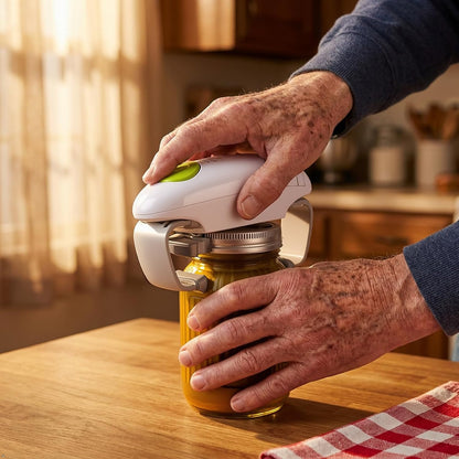 Electric Jar Opener, Automatic One-Touch Jar Opener with Upgraded Dual-Grip, 3-Second Fast Motor Kitchen Gadget for Seniors with Arthritis and Weak Hands
