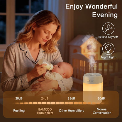 Plant Humidifier Indoor, 650ml Humidifier for Plants, Gray
