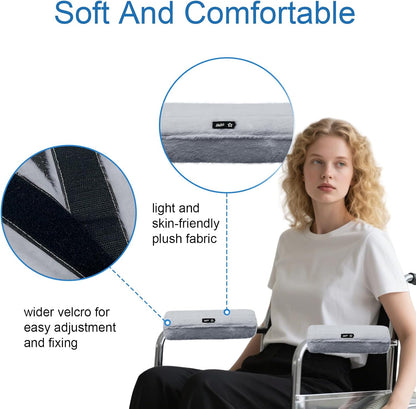 SPRING SEAON Wheelchair Armrest Pads Covers Fuzzy Desk Chair Arm Pads Soft
