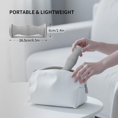 Foot Roller Massager for Plantar Fasciitis Relief, Portable Silent Deep Tissue Massager Tool for Arch and Heel Pain-Grey