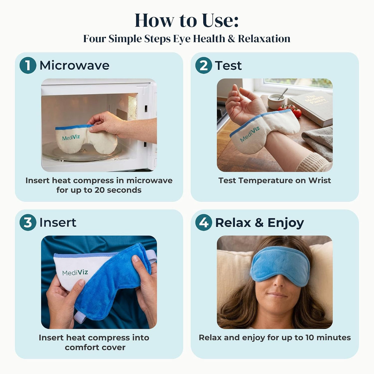 MediViz Heated Eye Mask, Hot or Cold Therapy