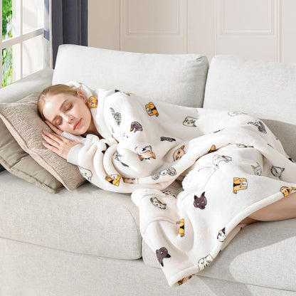 Wearable Blanket Hoodie, Oversized Sherpa Fleece Sweatshirt Blanket with Giant Hood Pocket and Sleeves for Adult, Warm & Cozy Grey Blanket Gifts for Women