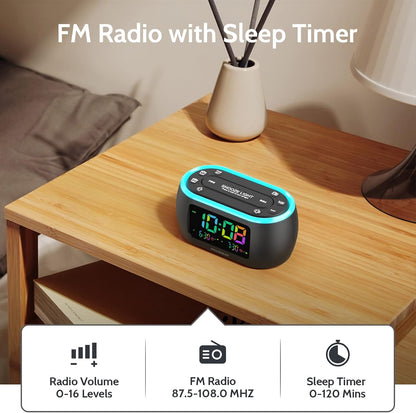 HOUSBAY Digital Alarm Clock Radio for Bedrooms with Night Light