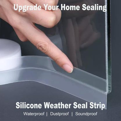 49 Feet Clear Weather Stripping Door Seal, Draft Seal Tape for Doors, Silicone Draft Seal Insulation Tape Strip, Under Door Seal Strip for Window and Door Bottom 3 Rolls Total 49ft (Width 35mm)