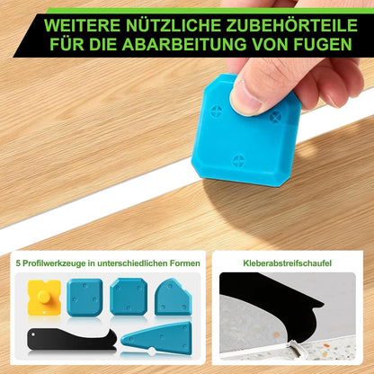 White Silicone Caulk Set-12oz Waterproof Silicone sealant,5 in 1 Caulk Tool | Caulk Remover Tool & Caulk Finishing Tool,Silicone Caulking Tool Kit of Bathroom Caulk, Shower Caulk, Bathtub Caulk