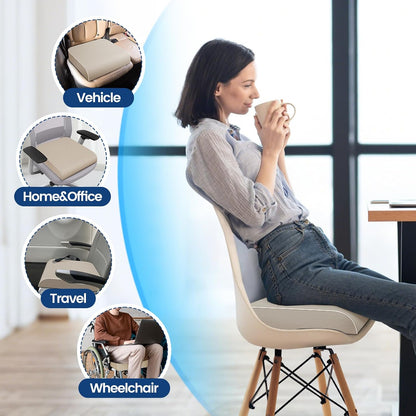 SweetSlubr Memory Foam Seat Cushion, Office Chair Cushion, 3-Inch, Large