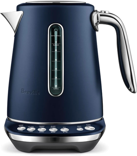 Breville BKE845DBL Smart Kettle Luxe Water Heater, Damson Blue | Intelligently heat water for any tea with this stylish, electric kettle designed for precision brewing | 7 cup capacity