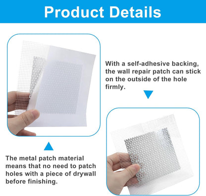 2 x 2 Inch Drywall Repair Patch, 8Pcs | Self Adhesive, Dry Wall Patch Kits, Wall Hole Repair Kit